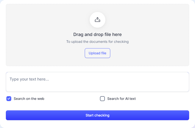 Antipla.com AI detector form